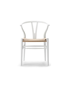 Stuhl CH24 Wishbone Chair I Buche Soft White geölt / Geflecht natur