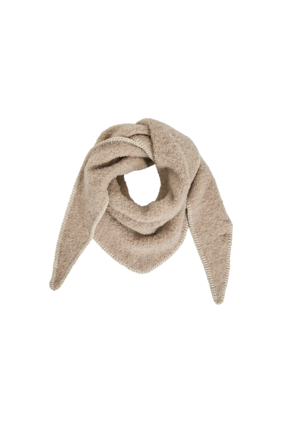 Gestrickter VILA Schal Vikoralie Knit in Natural Melange aus weichem Materialmix mit recyceltem Polyester und Wolle.