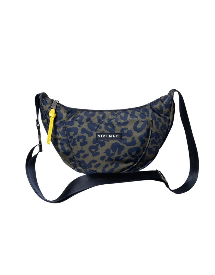 Padded Hip Bag Medium I Leo Splashes Navy/Olive