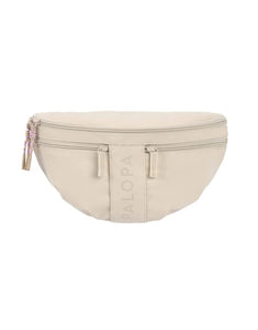 Leckerlibeutel Emma in Creme – vielseitige Bauchtasche für Hundebesitzer:innen mit Leckerlifach, Kotbeutelspender und Reißverschlussfach. Wasserabweisend, pflegeleicht und nachhaltig gefertigt aus recyceltem Polyester.