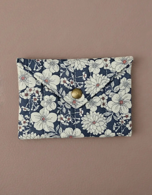 Royal Marais gesteppte Baumwoll-Umschlagtasche in White/ Blue mit Kartenfach