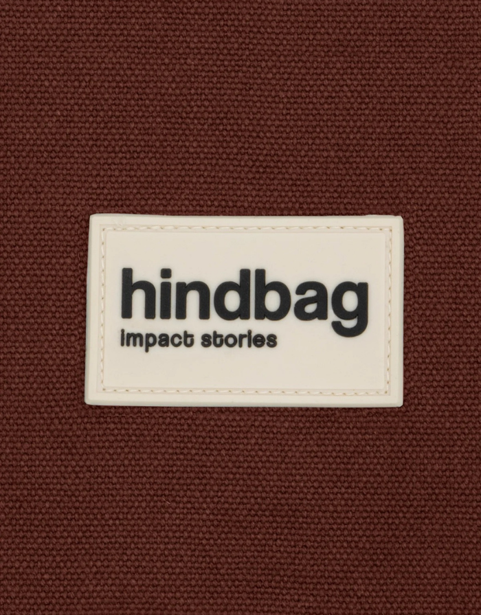 Hindbag Schlüsselanhänger Côme in Schokobraun mit Reißverschlussfach und silberfarbenem Schlüsselring