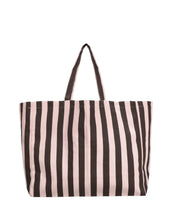 Laden Sie das Bild in den Galerie-Viewer, Beachbag mit Streifen I Puderrosa &amp; Schokolade
