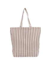 Laden Sie das Bild in den Galerie-Viewer, Baumwollbeutel Natur mit sandfarbenen Streifen von Kado Design.
