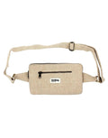 Fanny Pack Harry von Hindbag in der Farbe Jute – rechteckige Bauchtasche aus GOTS-zertifizierter Bio-Baumwolle mit zwei Reißverschlusstaschen und verstellbarem Gurt