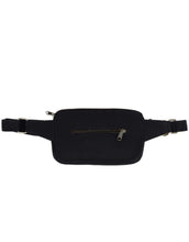 Laden Sie das Bild in den Galerie-Viewer, Fanny Pack Harry von Hindbag in der Farbe Noir– rechteckige Bauchtasche aus GOTS-zertifizierter Bio-Baumwolle mit zwei Reißverschlusstaschen und verstellbarem Gurt
