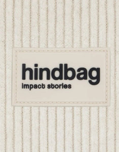 Hindbag Gürteltasche Olivia aus cremefarbenem Cord, nachhaltiger Bio-Cord, Doppelreißverschluss, verstellbarer Schultergurt.