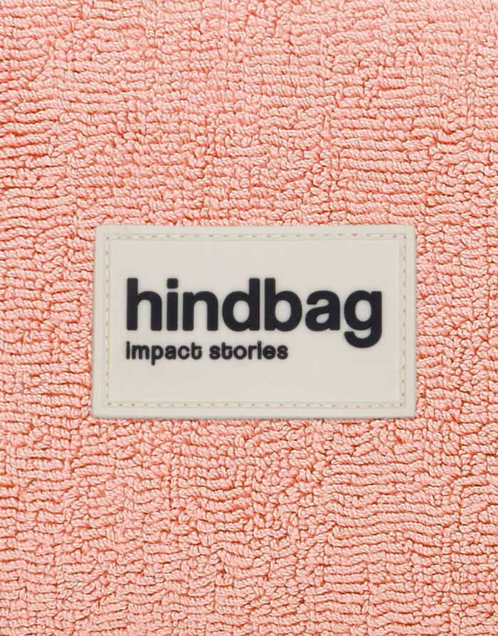 Geldbeutel Lili von Hindbag in Korallrot aus Frottee Bio-Baumwolle, kleines Portemonnaie mit Reißverschluss für Karten, Ausweis oder Schmuck.