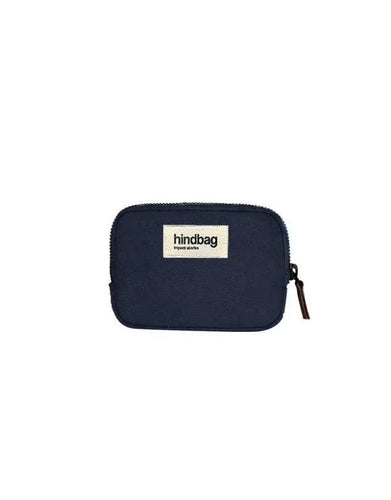 Geldbeutel Lili von Hindbag in Navy aus GOTS-zertifizierter, robuster Bio-Baumwolle, kleines Portemonnaie mit Reißverschluss für Karten, Ausweis oder Schmuck.