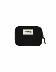 Geldbeutel Lili von Hindbag in Schwarz aus GOTS-zertifizierter, robuster Bio-Baumwolle, kleines Portemonnaie mit Reißverschluss für Karten, Ausweis oder Schmuck.