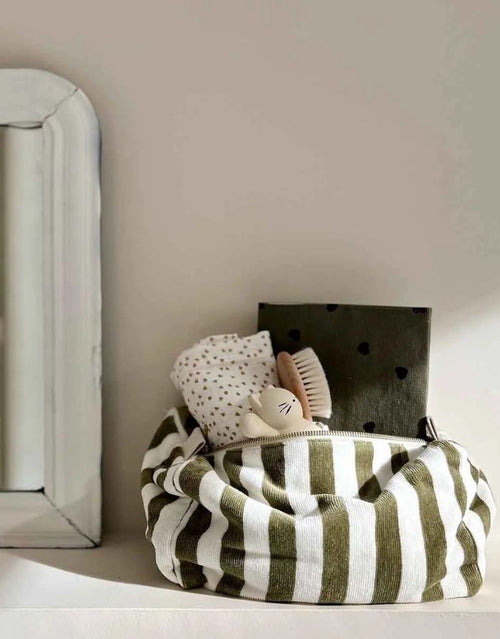 Kulturtasche Frottee Vic Stripes I Khaki