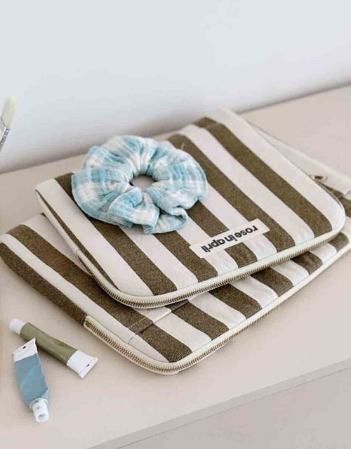 Laptophülle Octava 13/14“ Stripes I Olive/Greige