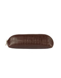 O MY BAG Pencil Case Croco Small Chocolate – kompaktes Etui aus Croco-Leder mit Reißverschluss.