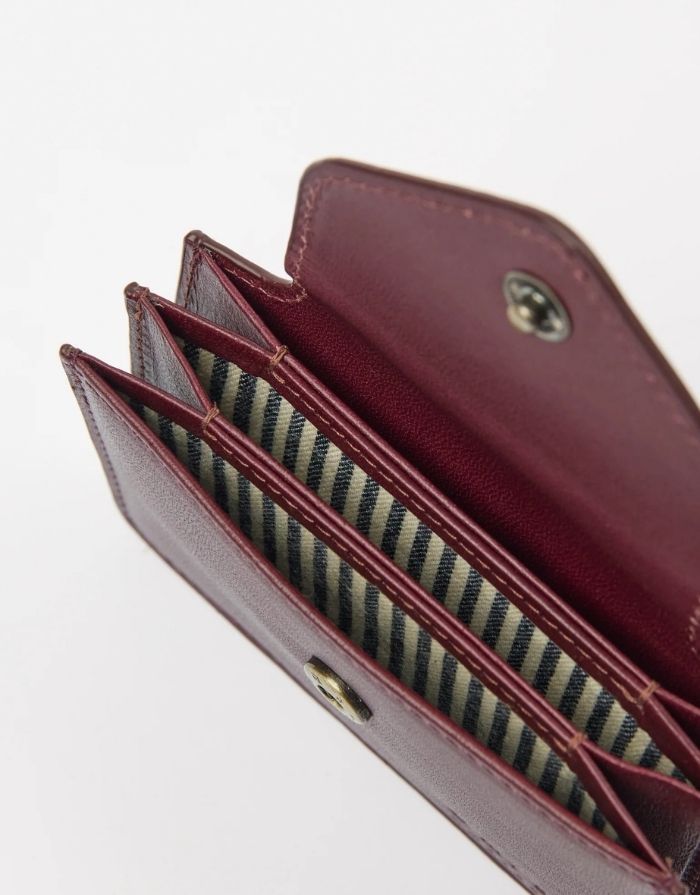  O MY BAG Harmonica Wallet Classic Leather Cherry Red – kompaktes Portemonnaie mit Akkordeon-Fächern und Münzfach.