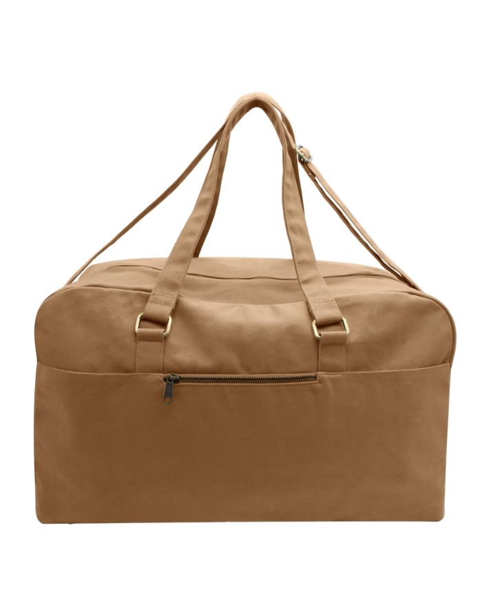 Hindbag Reisetasche Yves XL aus Bio-Baumwolle in Zimt, verstellbarer Schultergurt, Reißverschluss, nachhaltiges Material.