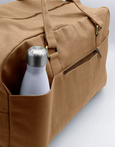 Hindbag Reisetasche Yves XL aus Bio-Baumwolle in Zimt, verstellbarer Schultergurt, Reißverschluss, nachhaltiges Material.