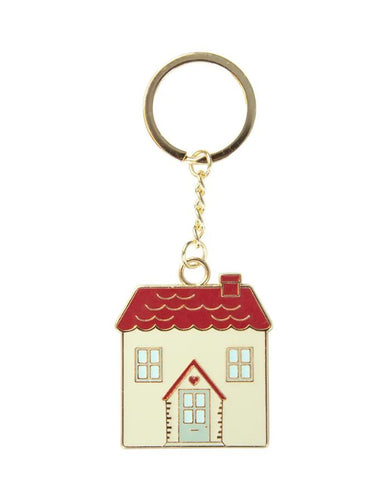 Sass & Belle Schlüsselanhänger Emaille House mit charmantem Häuschenmotiv.