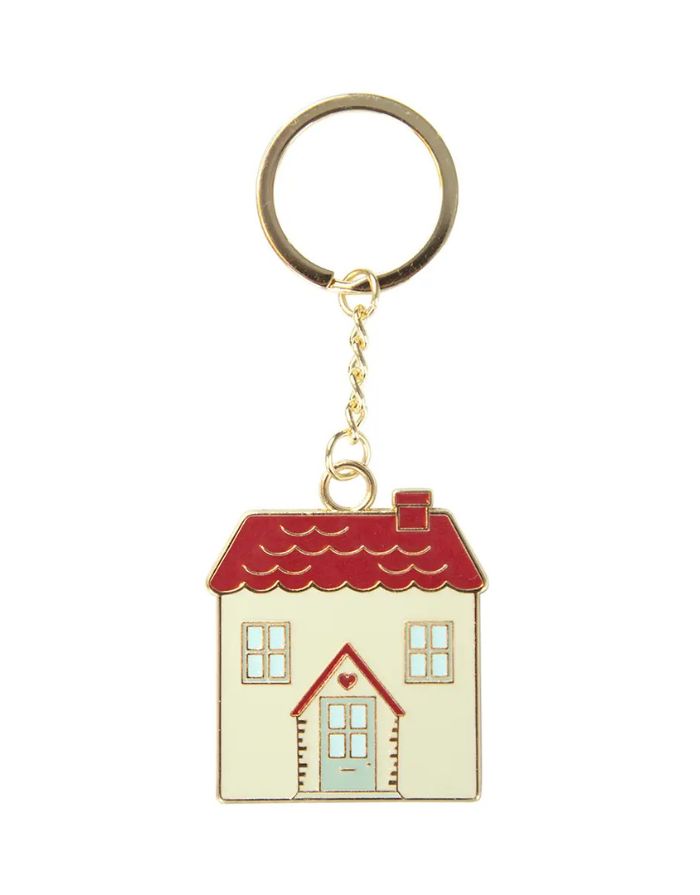 Sass & Belle Schlüsselanhänger Emaille House mit charmantem Häuschenmotiv.
