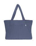 MSCH Copenhagen Shopper Tasche Siria Sasja Icon Vintage Indigo in gesteppter Optik mit gepolsterten Henkeln.