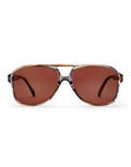 CHPO Dallas Sonnenbrille mit Fassung in Cigar Smoke, braunen Gläsern und UV400-Schutz aus recyceltem Kunststoff frontal.