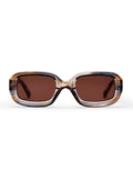 CHPO Havana Sonnenbrille mit Fassung in Cigar Smoke, braunen Gläsern und UV400-Schutz aus recyceltem Kunststoff frontal.