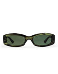 CHPO Michelle Sonnenbrille mit Smoke-Green-Fassung, grünen Gläsern und UV400-Schutz aus recyceltem Kunststoff frontal.