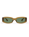  CHPO Skate Gaza Sonnenbrille mit Sea-Green-Fassung, grünen Gläsern und UV400-Schutz aus recyceltem Kunststoff von vorne.