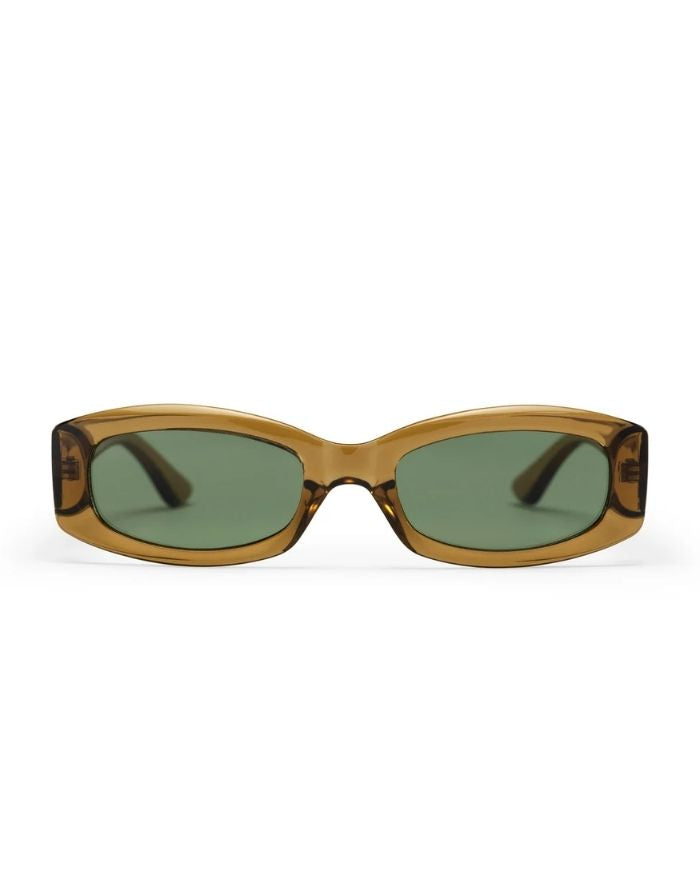  CHPO Skate Gaza Sonnenbrille mit Sea-Green-Fassung, grünen Gläsern und UV400-Schutz aus recyceltem Kunststoff von vorne.