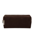 Kosmetiktasche Dark Brown von Studio Noos  aus gepolstertem braunem Rib-Stoff mit praktischem Stauraum für Kosmetik und kleine Essentials.