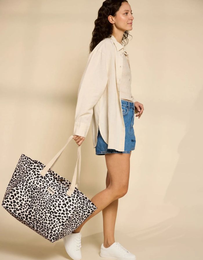 Tasche Claude I Leopard Ecru