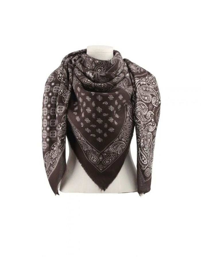 Großes Tuch im Paisley Muster von Phanie Mode in Braun