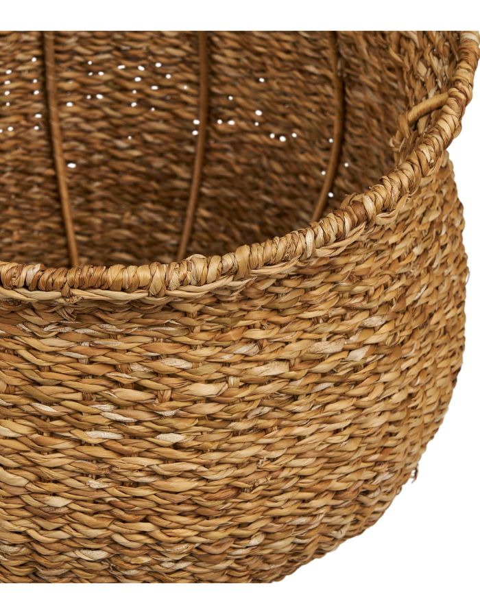  Korb Eden Small von House Nordic in Natur mit geflochtener Optik, Ø 38 × 26 cm, zur dekorativen Aufbewahrung, Nahaufnahme.