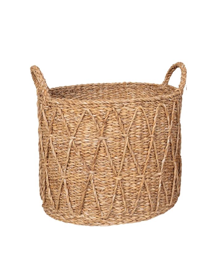 Korb Krabi L von House Nordic aus natürlichem Seegras in geflochtener Optik, Ø 36 × 30 cm.