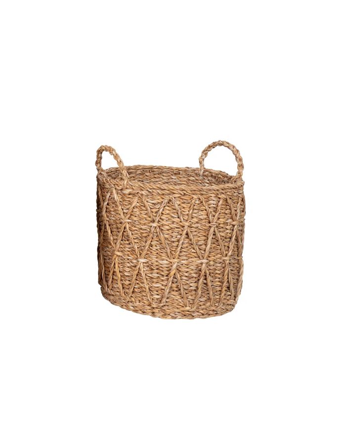 Korb Krabi S von House Nordic aus natürlichem Seegras in geflochtener Optik, Ø 28 × 25 cm.