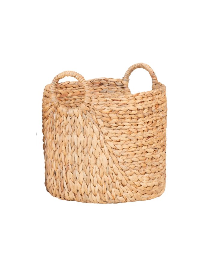  Korb Passo L von House Nordic aus natürlicher Wasserhyazinthe in geflochtener Optik, Ø 35 × 37 cm.