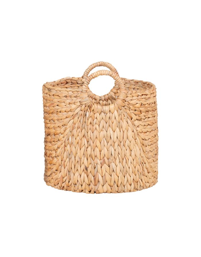  Korb Passo L von House Nordic aus natürlicher Wasserhyazinthe in geflochtener Optik, Ø 35 × 37 cm.