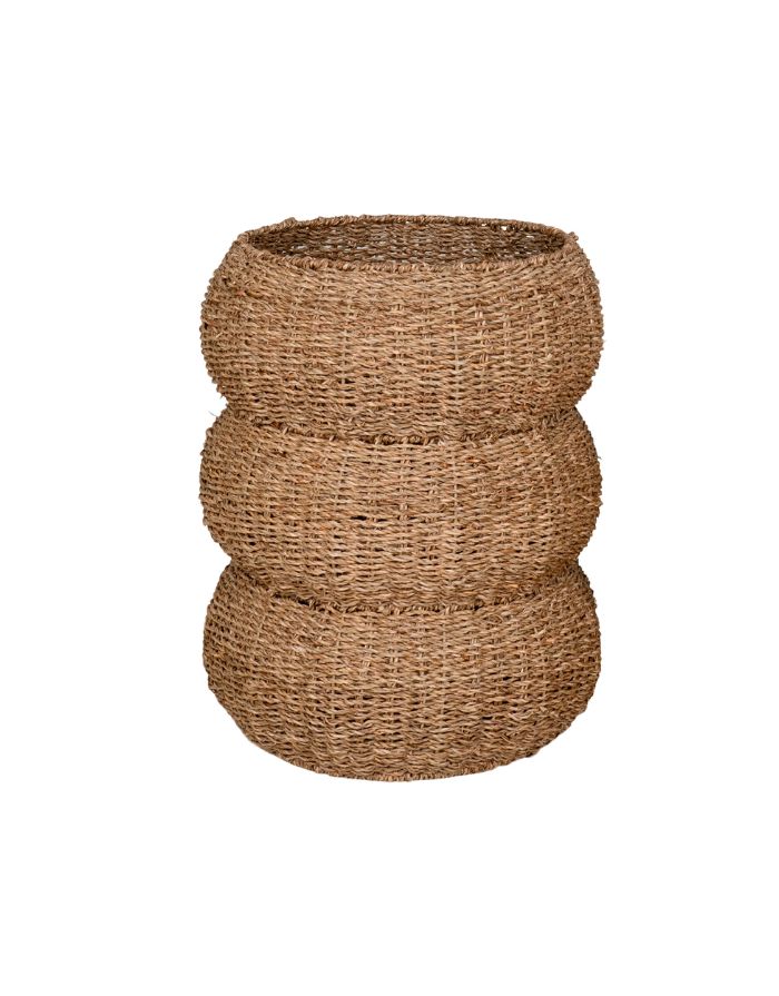 Korb Sarbas L von House Nordic aus natürlichem Seegras in geflochtener Optik, Ø 35 x 45 cm.