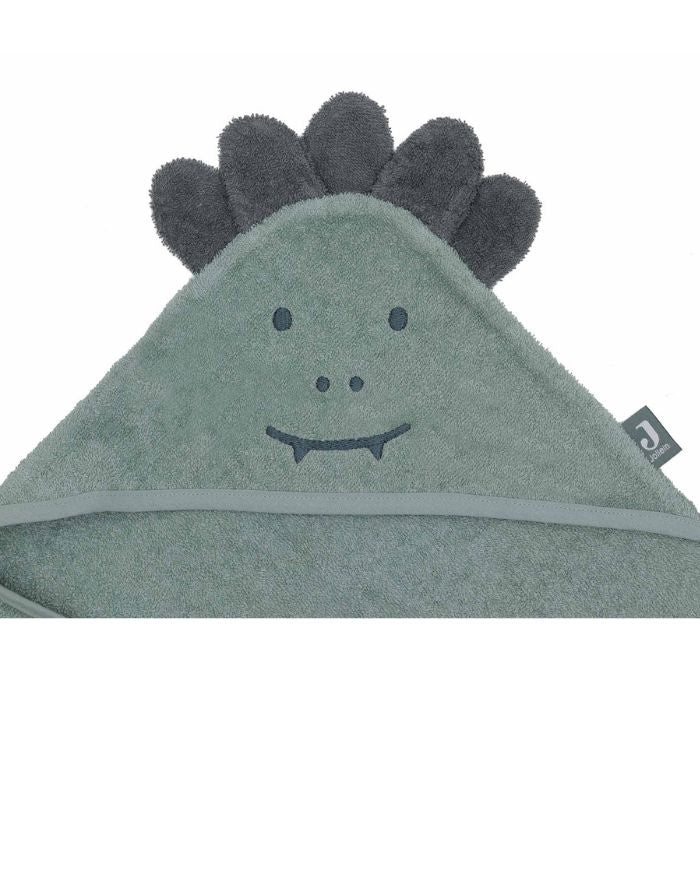 Jollein Kapuzenhandtuch Jungle Jambo Ash Green aus weichem Baumwollfrottee mit Kapuze.