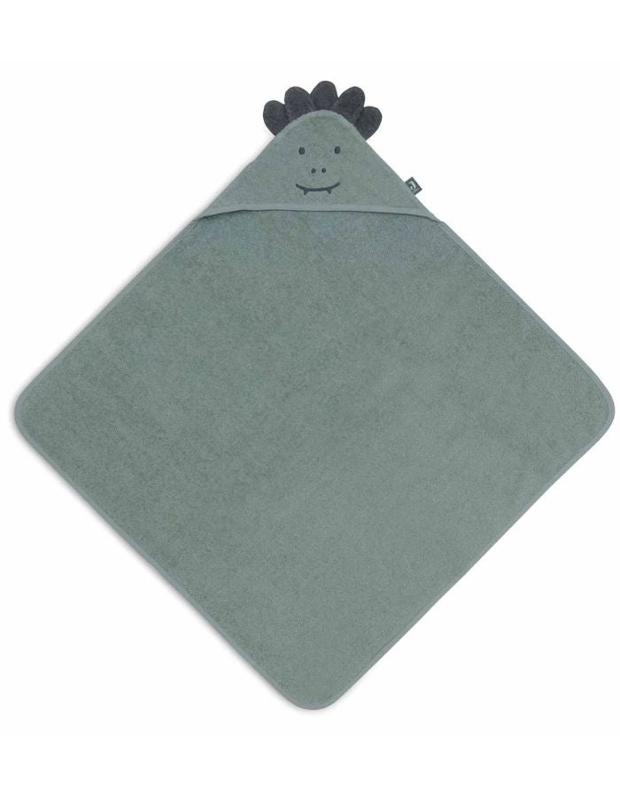 Jollein Kapuzenhandtuch Jungle Jambo Ash Green aus weichem Baumwollfrottee mit Kapuze.