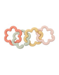 Jollein Silikon-Spielringe Flowers als Beißhilfe und Greifspielzeug für Babys.