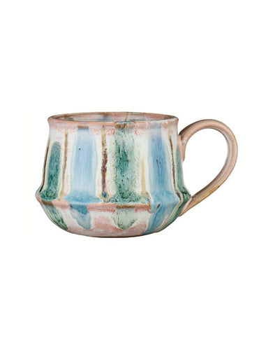 Tasse mit Henkel Kalmar in Staubig Blau, handgefertigtes Steinzeug von Ib Laursen