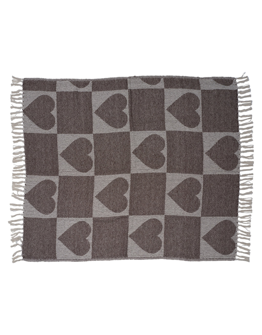 Braune Sanna Decke von Affari of Sweden aus Baumwolle im Format 150 × 130 cm für eine gemütliche Wohnatmosphäre im skandinavischen Stil.