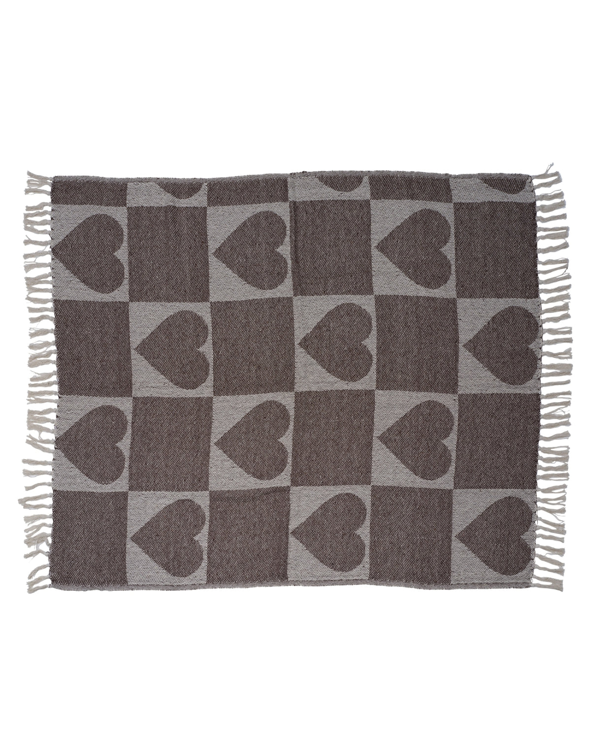 Braune Sanna Decke von Affari of Sweden aus Baumwolle im Format 150 × 130 cm für eine gemütliche Wohnatmosphäre im skandinavischen Stil.