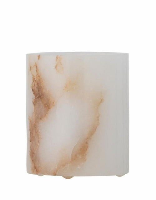 Bloomingville Teelichthalter Annebell aus weißem Alabaster mit polierter Oberfläche.