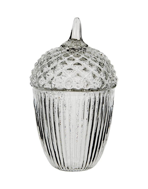 Mundgeblasene Aufbewahrung Romance Autumn L von Affari of Sweden aus klarem Glas mit Deckel, Ø 12 × H 20 cm.