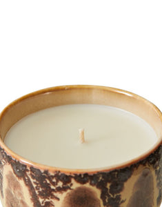 Duftkerze Small Kyoto von HKliving im bunten 70s-Keramikbecher, Ø 9 cm, mit Duft nach Orangen, Jasmin und Moschus
