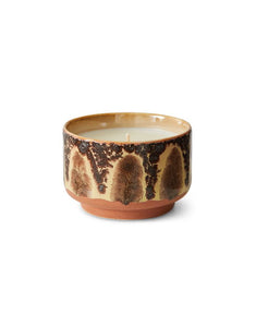 Duftkerze Small Kyoto von HKliving im bunten 70s-Keramikbecher, Ø 9 cm, mit Duft nach Orangen, Jasmin und Moschus
