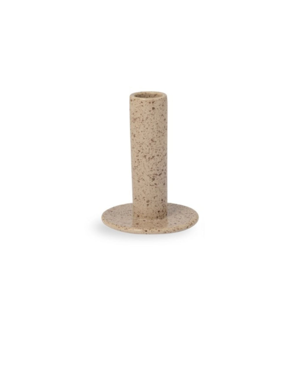 Kerzenhalter Ektorp Large von Storefactory Scandinavia in Sand, handgefertigter Kerzenhalter aus glasierter Keramik in natürlichem Sandton mit schlichtem skandinavischem Design, 8 x 8 x 10 cm Freisteller