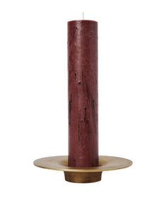 Ferm Living Soothe Kerzenhalter Brass – runder Blockkerzenhalter Ø 16 cm aus recyceltem Aluminium in Messingoptik.