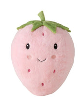 Laden Sie das Bild in den Galerie-Viewer, Rotes, erdbeerförmiges Kissen mit Gesicht von Boltze.
